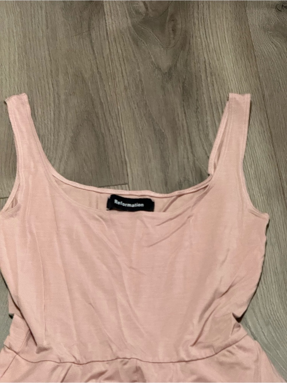 Reformation Rou Blush Pink Fit & Flare Midi Dress Size M Tencel Minimalist - Picture 4 of 8